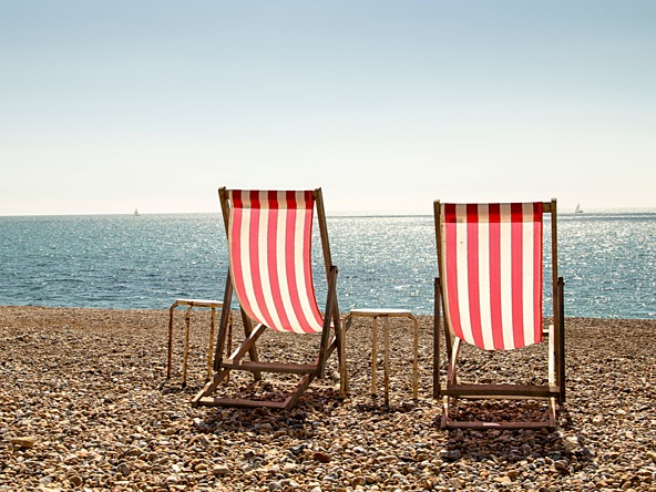 Beach deck chairs relax_crop